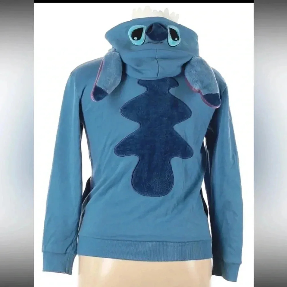 Disney Parks Lilo and Stitch Blue‎ Hoodie Hooded Sweater